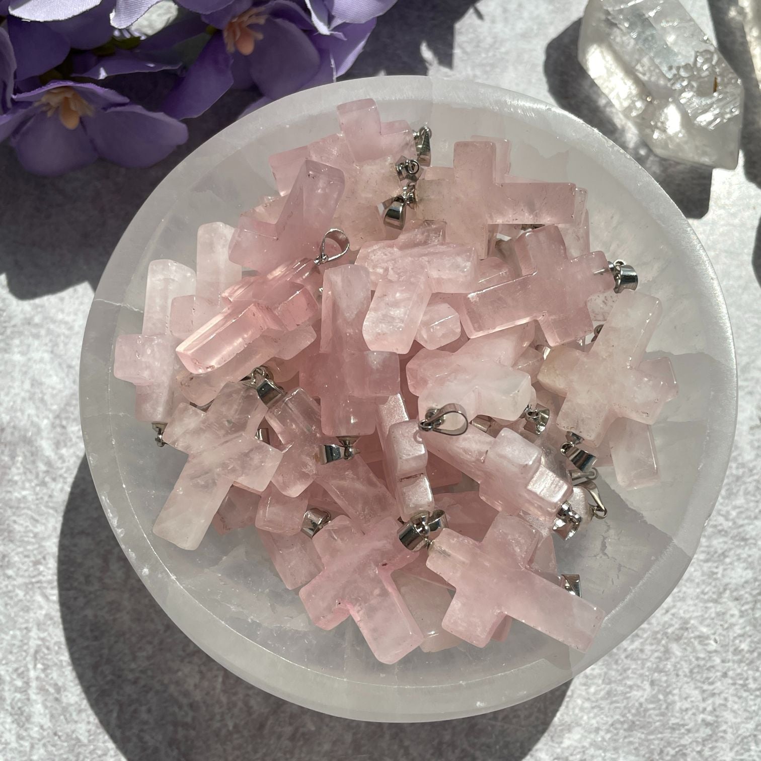 Rose Quartz Cross Pendant Rose Quartz Cross Pendant